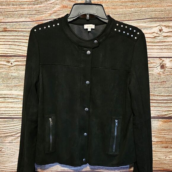 Pixley long sleeve jacket Women's medium black, / silver Pre-owned - Picture 1 of 12